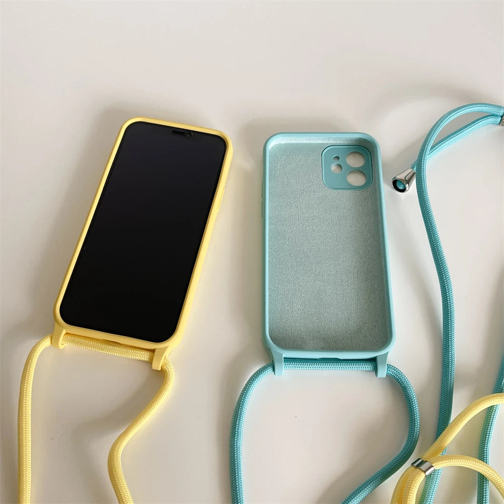 Crossbody Fashionable Silicone Phone Case For iPhone 14, 15, 16