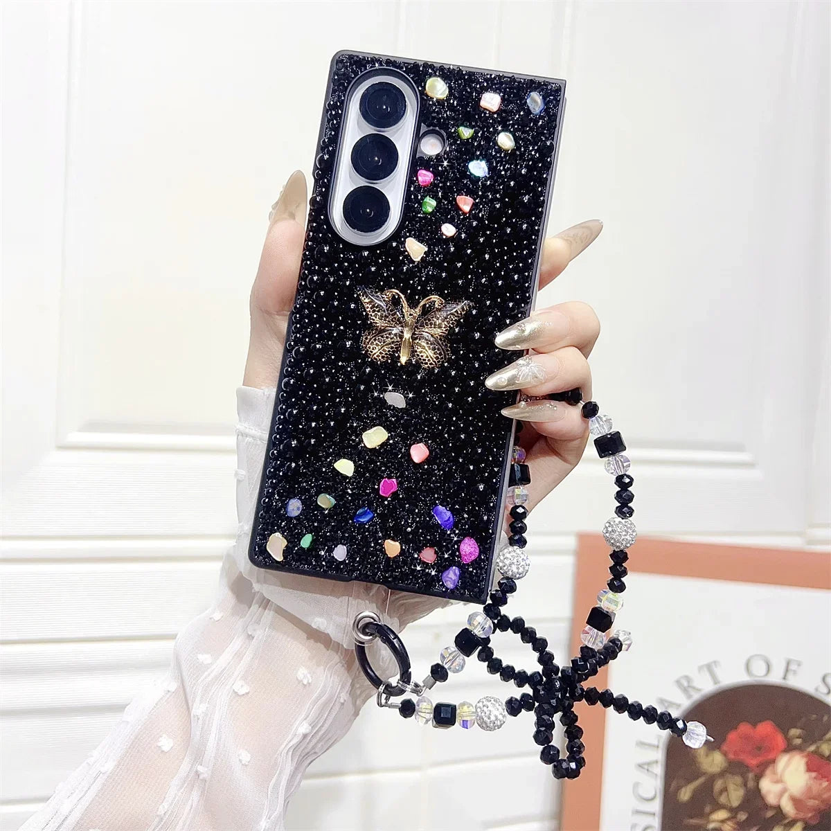 Diamond Butterfly Luxury Phone Case For Samsung Galaxy Z Fold 4, 5, 6, 7
