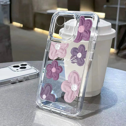 Floral Soft iPhone Case Cover For 11, 12, 13, 14, 15, 16 Models