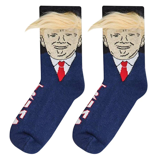 President Trump Funny 3D Hair Ugly Socks