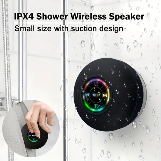 Waterproof Wireless Bluetooth LED Shower Speaker