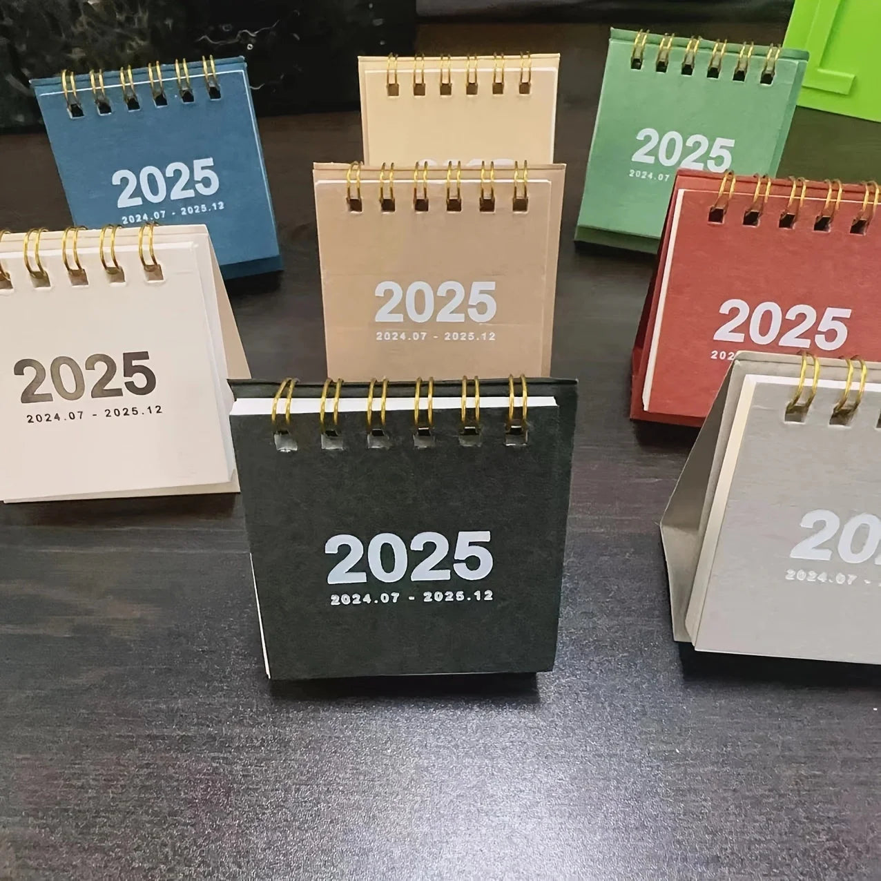 2025 Simple Solid Color Mini Desktop Calendar Planner