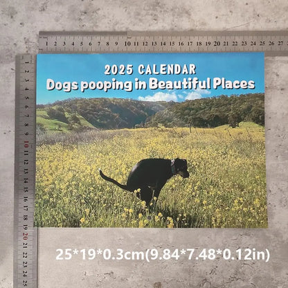 2025 Dogs Pooping in Beautiful Places Wall Calendar