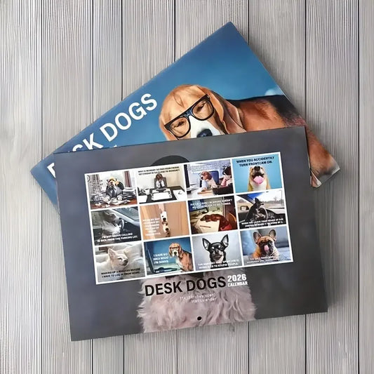 Funny Desk Dogs Calendar 2026