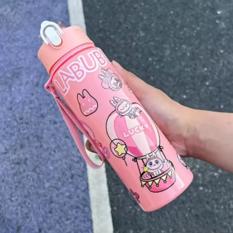 Little Monsters BPA FREE Portable Straw Water Bottle For Kids