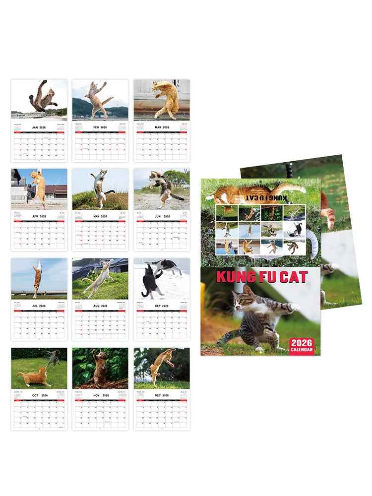 2026 Funny Kung Fu Cat Calendar