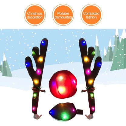 Christmas LED Glowing Car Reindeer Antlers