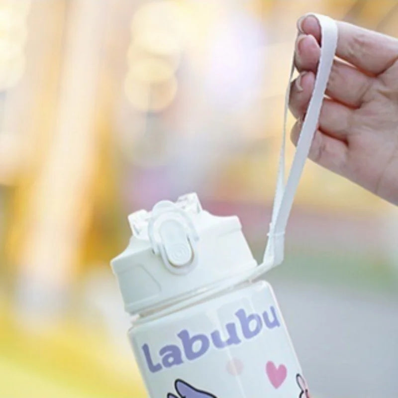 Little Monsters BPA FREE Portable Straw Water Bottle For Kids