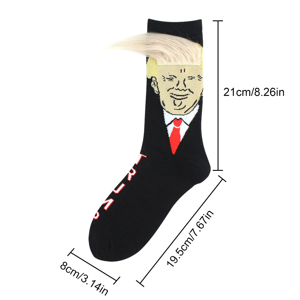 President Trump Funny 3D Hair Ugly Socks