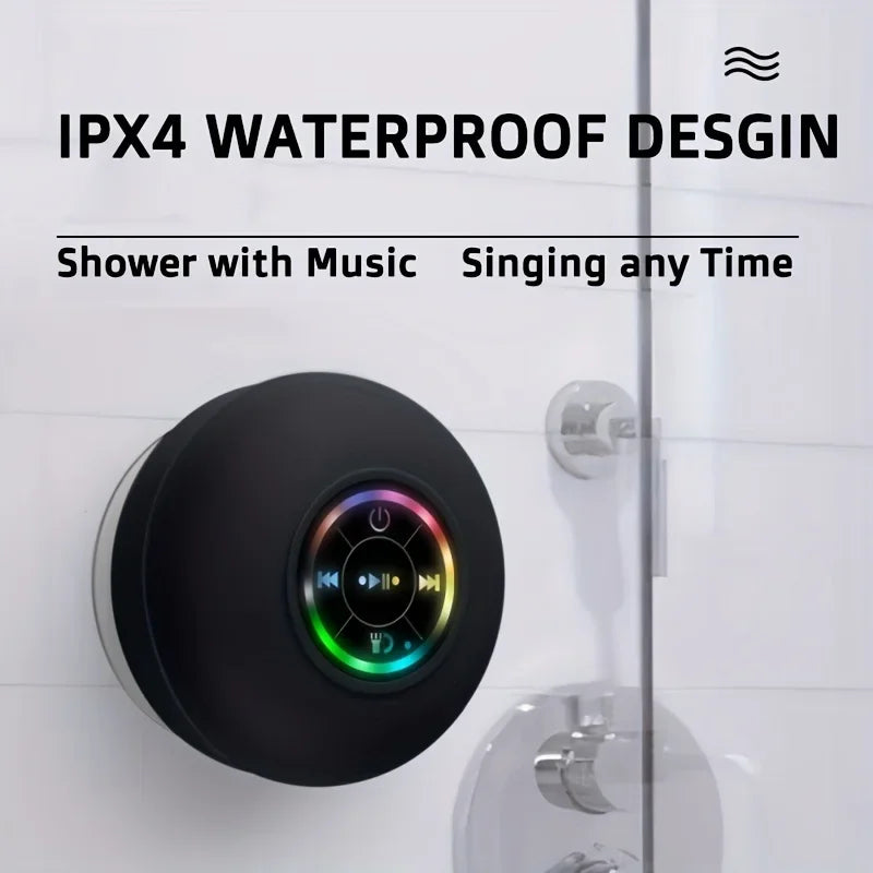 Waterproof Wireless Bluetooth LED Shower Speaker