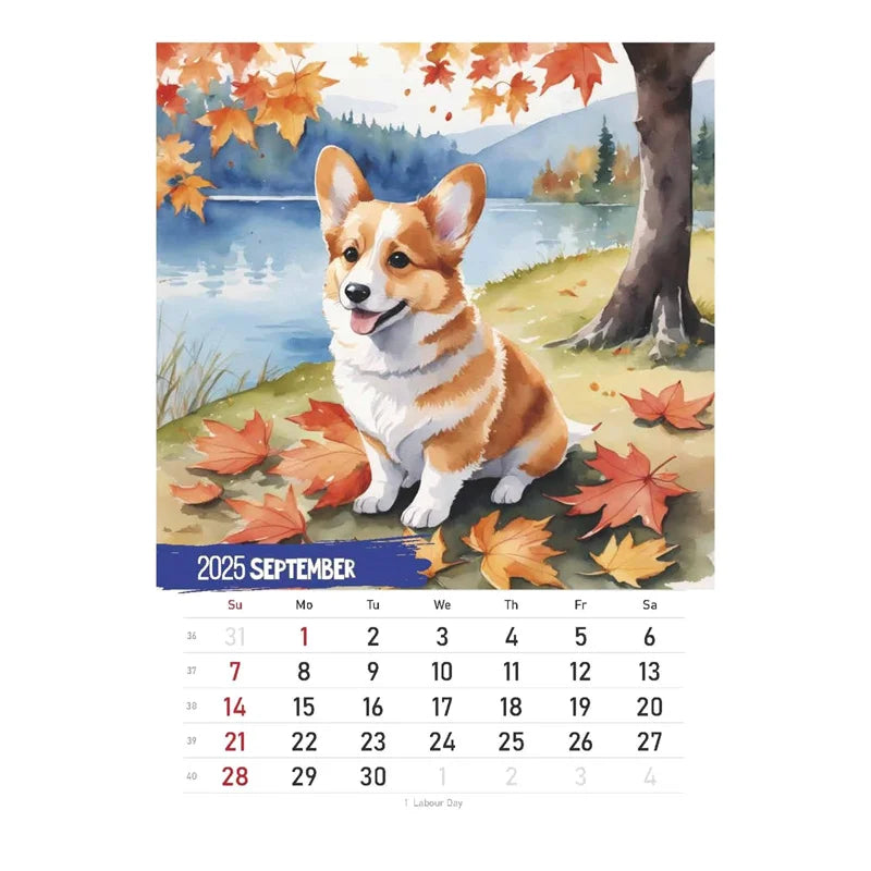 Cute Corgi Arts 2025 Calendar