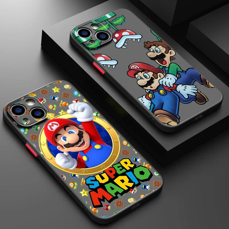 Super Mario Bros Translucent Phone Case For iPhone 13, 14, 15, 16