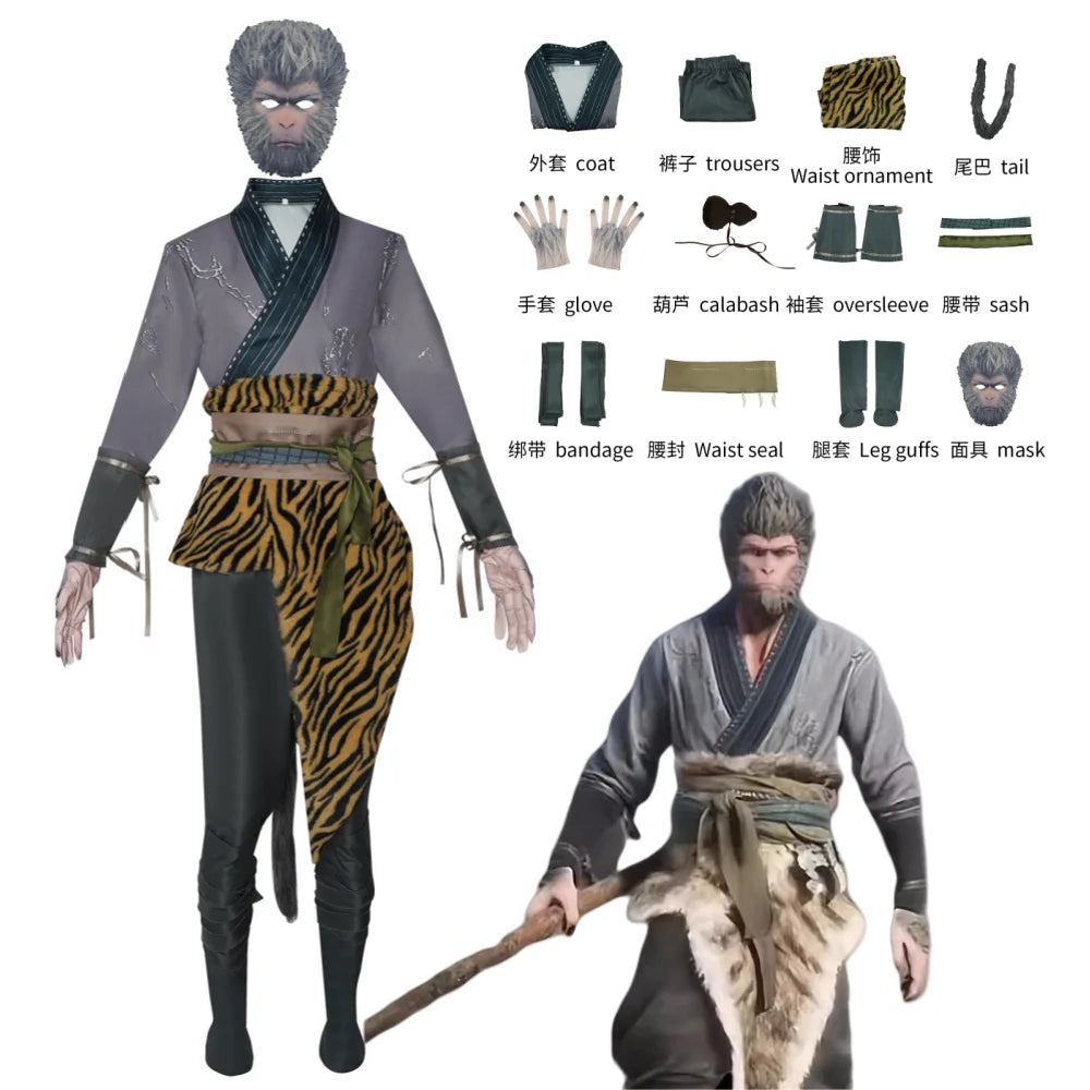 Black Myth Wukong Halloween Costume Cosplay Set