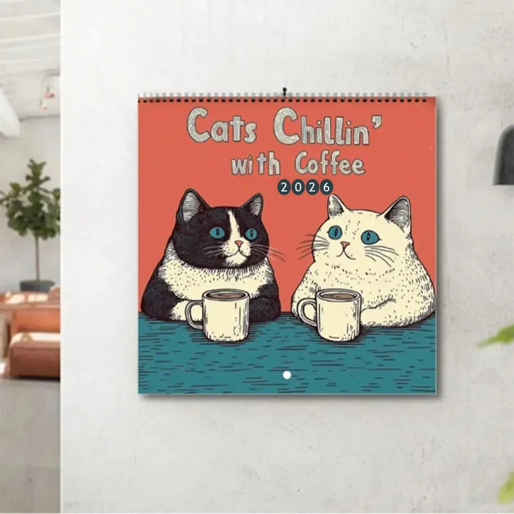 Cats Chillin' With Coffee Calendar 2026