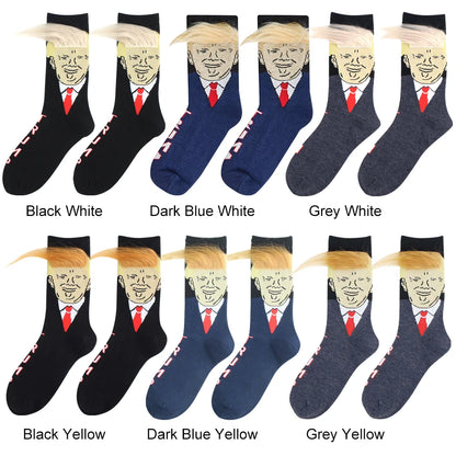 President Trump Funny 3D Hair Ugly Socks