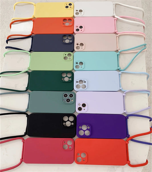 Crossbody Fashionable Silicone Phone Case For iPhone 14, 15, 16