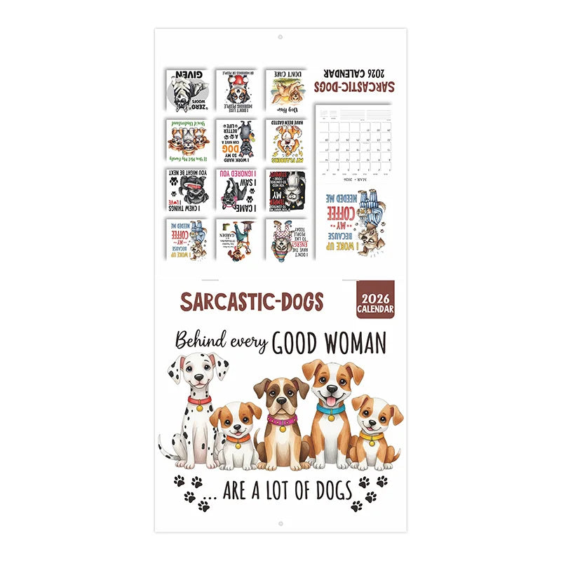 Sarcastic Funny Dogs 2026 Calendar