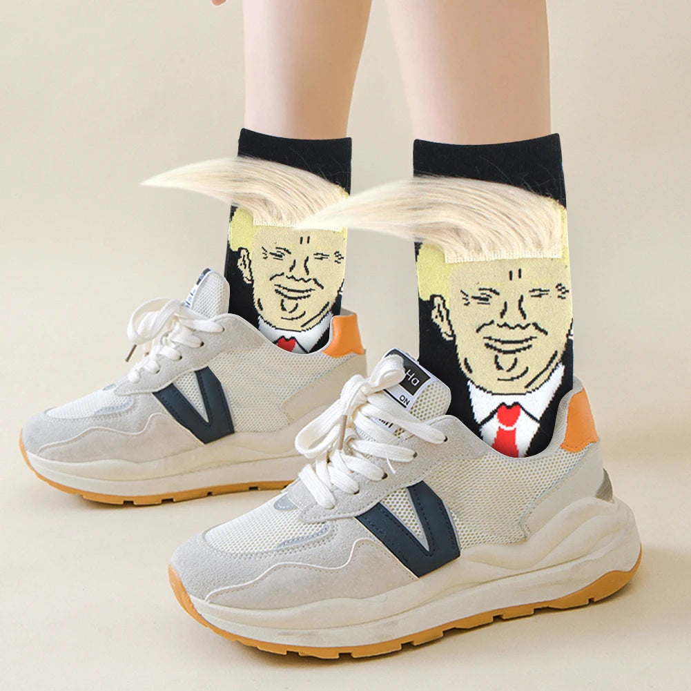 President Trump Funny 3D Hair Ugly Socks