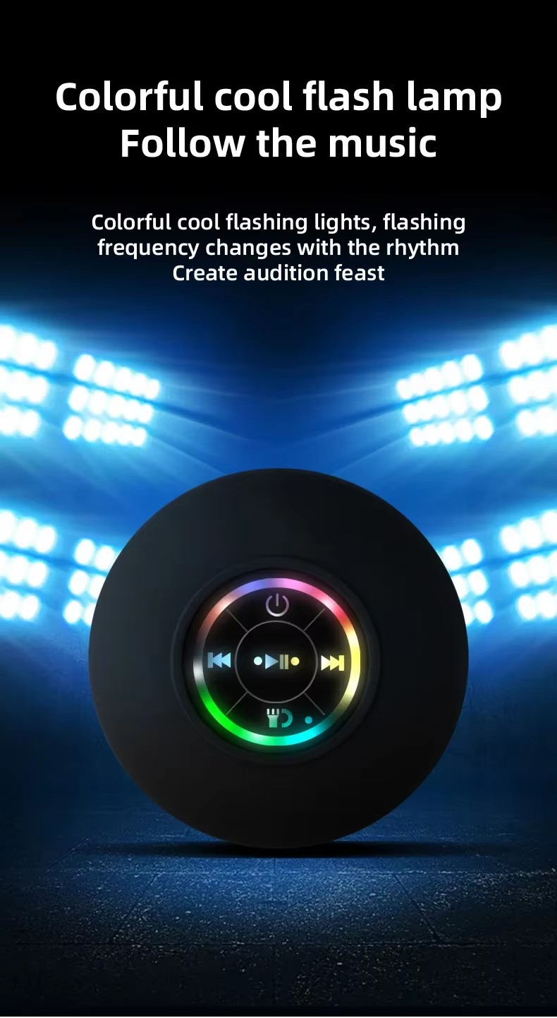 Waterproof Wireless Bluetooth LED Shower Speaker