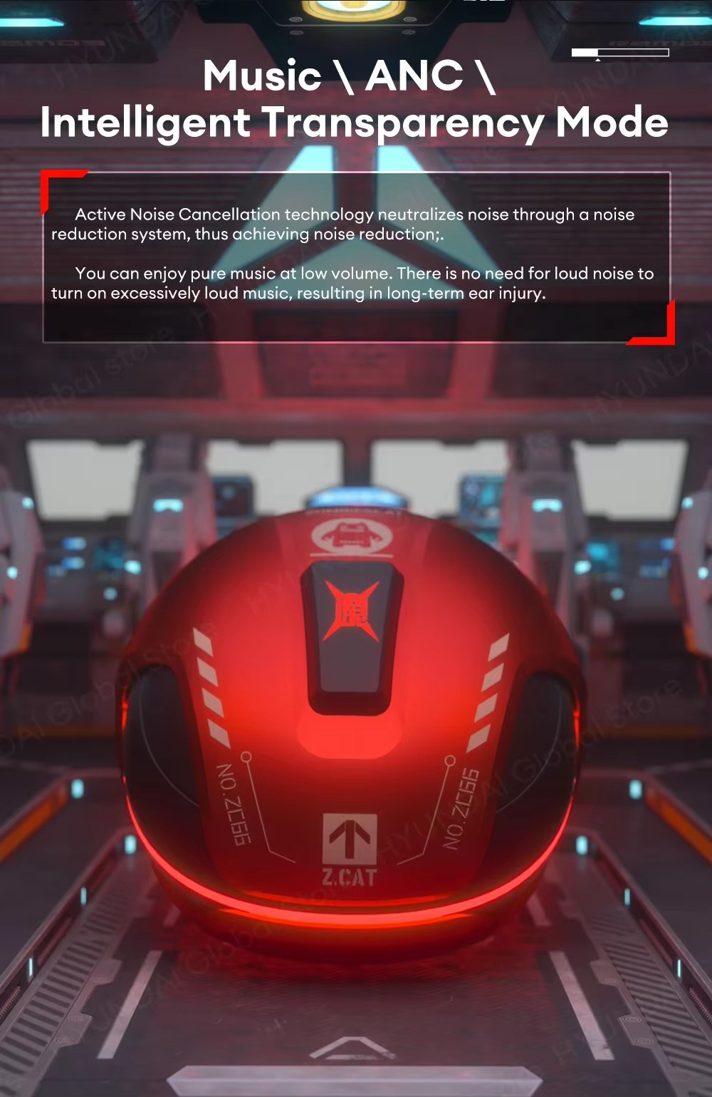 ZOMBIESCAT Bluetooth Wireless RGB Light ANC Earbuds